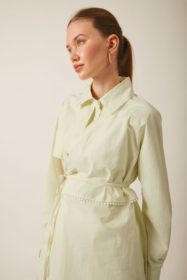 Asymmetric Poplin Shirt Butter Yellow - 4