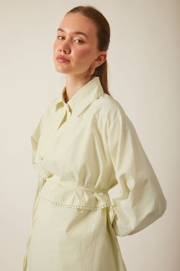Asymmetric Poplin Shirt Butter Yellow - 5