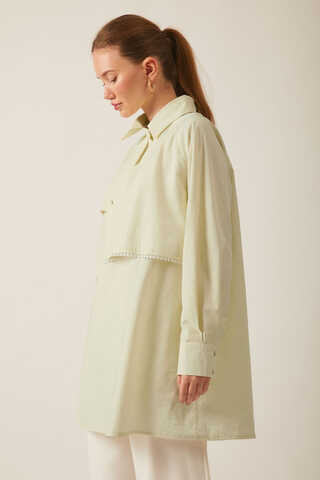 Asymmetric Poplin Shirt Butter Yellow - 6