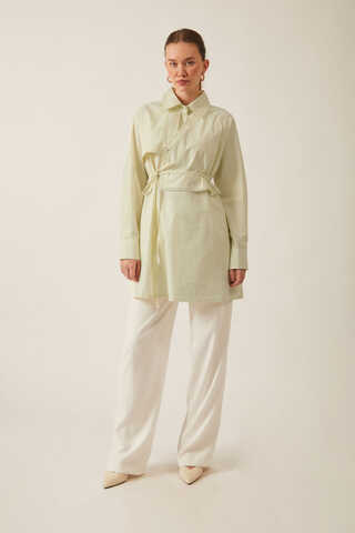 Asymmetric Poplin Shirt Butter Yellow - 7