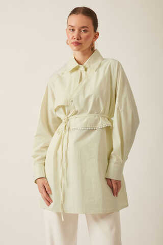 Asymmetric Poplin Shirt Butter Yellow - 1