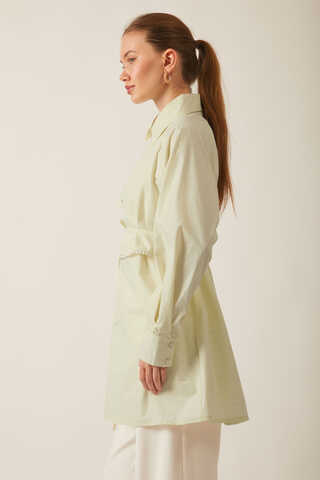 Asymmetric Poplin Shirt Butter Yellow - 9