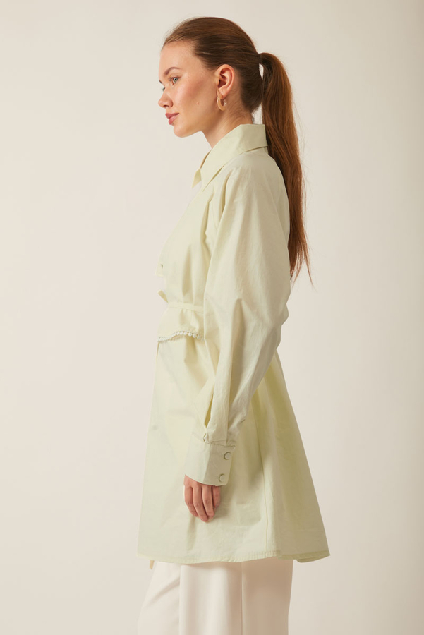 Asymmetric Poplin Shirt Butter Yellow - 9