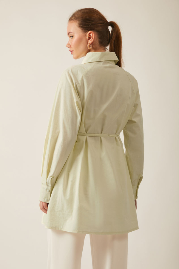 Asymmetric Poplin Shirt Butter Yellow - 14