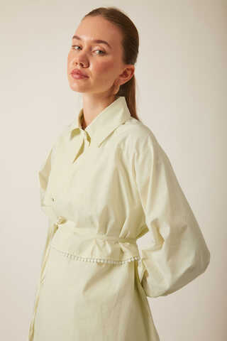 Asymmetric Poplin Shirt Butter Yellow - 5