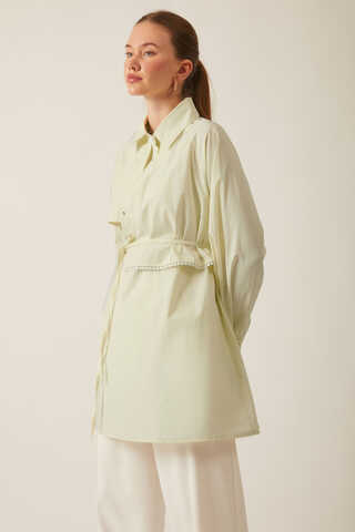 Asymmetric Poplin Shirt Butter Yellow - 10