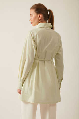 Asymmetric Poplin Shirt Butter Yellow - 14