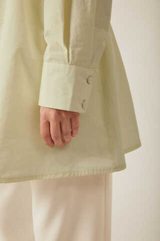 Asymmetric Poplin Shirt Butter Yellow - 11