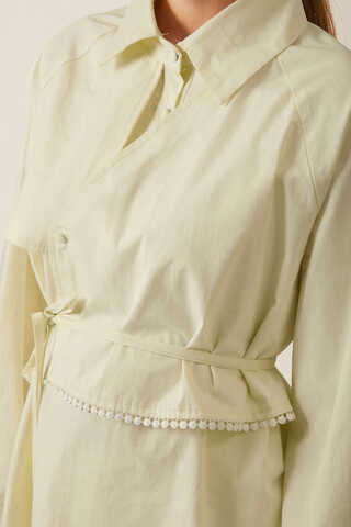 Asymmetric Poplin Shirt Butter Yellow - 12