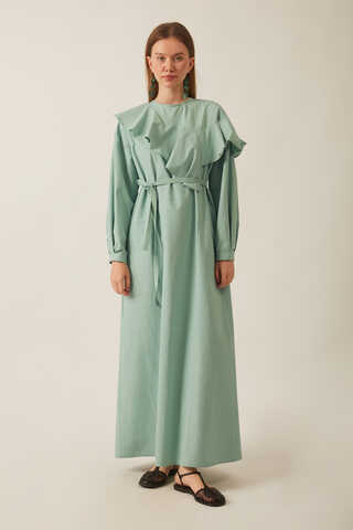 Asymmetric Ruffle Hem Dress Mint - 20