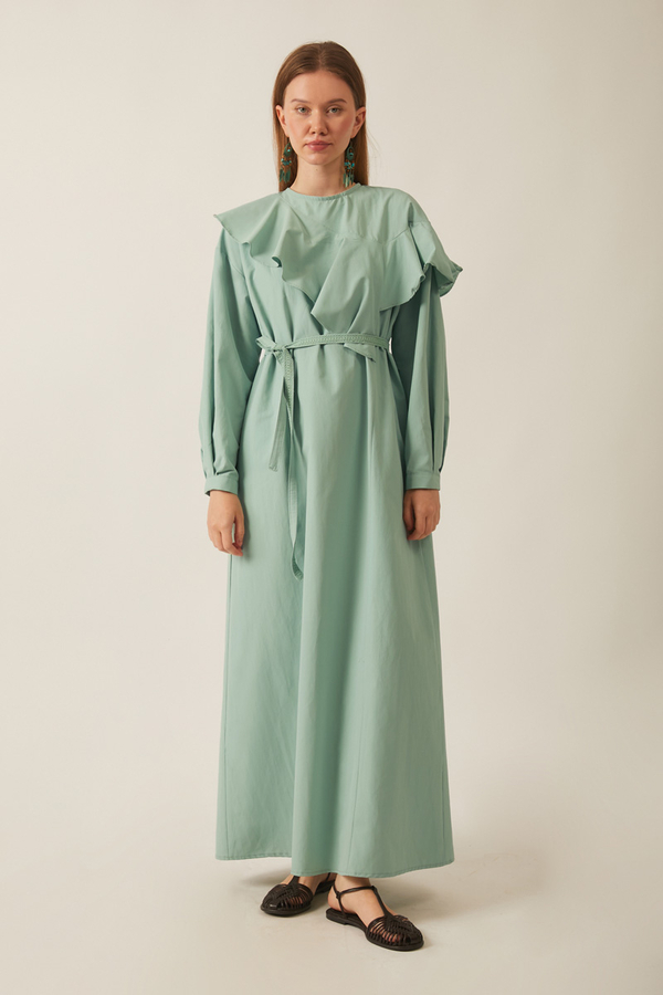 Asymmetric Ruffle Hem Dress Mint - 20