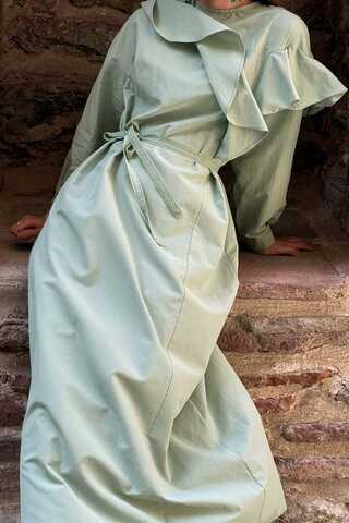 Asymmetric Ruffle Hem Dress Mint - 2