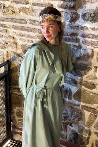 Asymmetric Ruffle Hem Dress Mint - 3