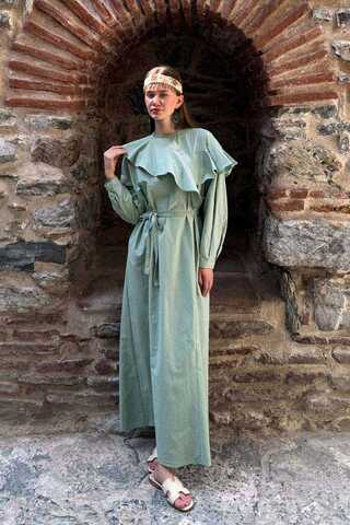 Asymmetric Ruffle Hem Dress Mint - 9