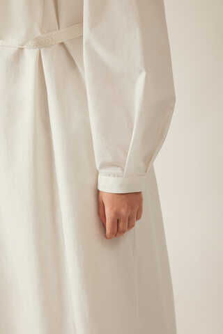 Asymmetric Ruffle Hem Dress White - 9