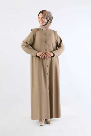 Asymmetrical Detailed Abaya Stone - 1