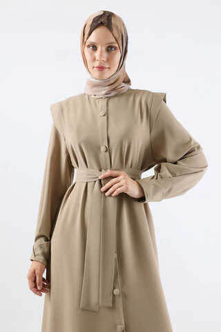Asymmetrical Detailed Abaya Stone - 2
