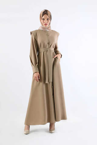 Asymmetrical Detailed Abaya Stone - 3