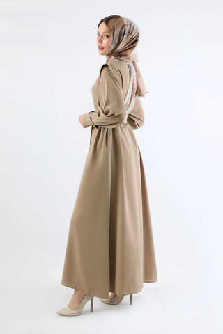 Asymmetrical Detailed Abaya Stone - 5