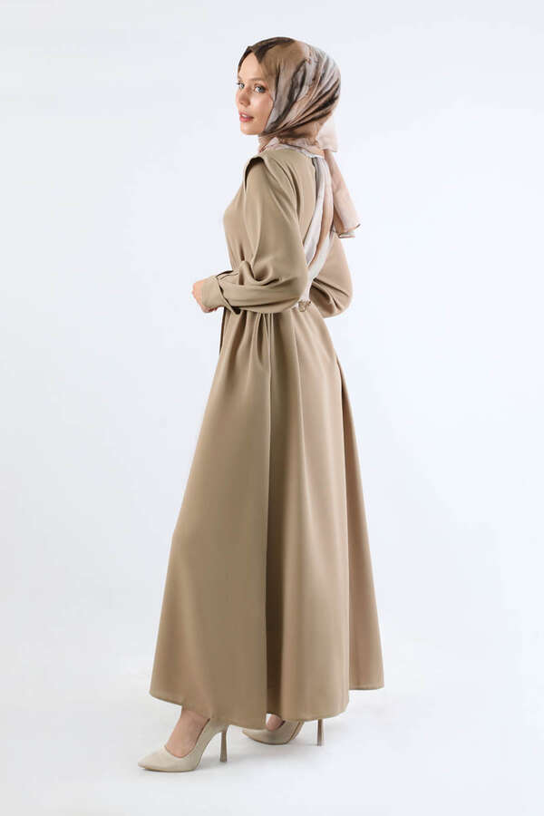 Asymmetrical Detailed Abaya Stone - 5