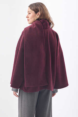 Atkılı Kısa Kaban Bordo - 6