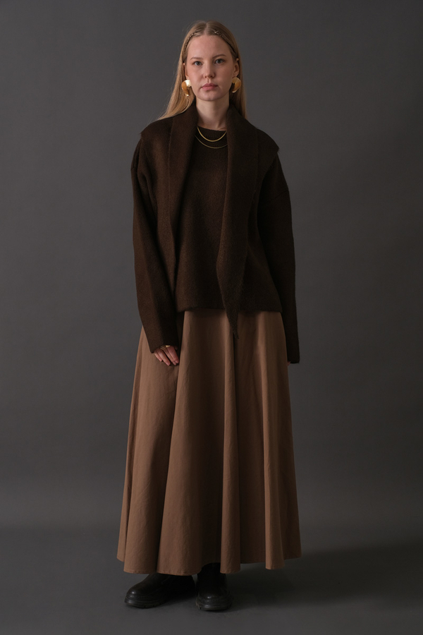 Atkılı Triko Kazak Kahverengi - 9