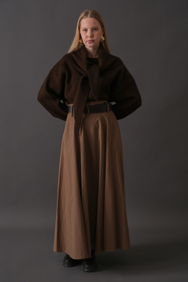 Atkılı Triko Kazak Kahverengi - 10