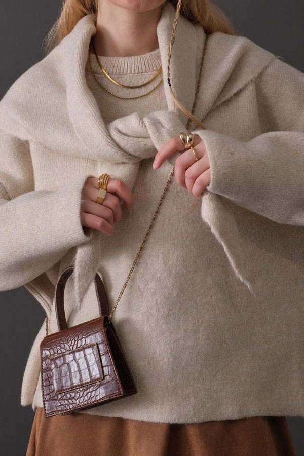 Atkılı Triko Kazak Taş - 8