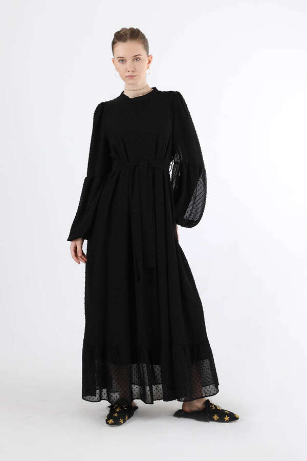 Avril Chiffon Dress Black - 1