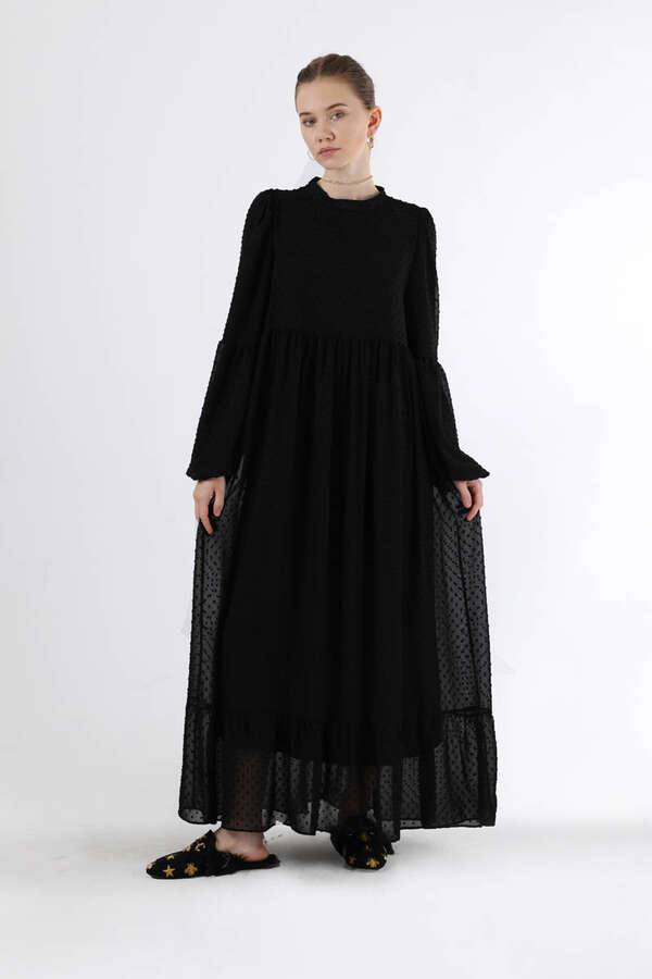 Avril Chiffon Dress Black - 3