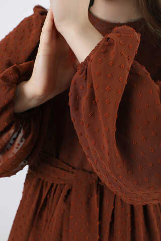 Avril Chiffon Dress Brown - 4