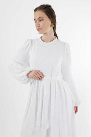 Avril Chiffon Dress White - 2