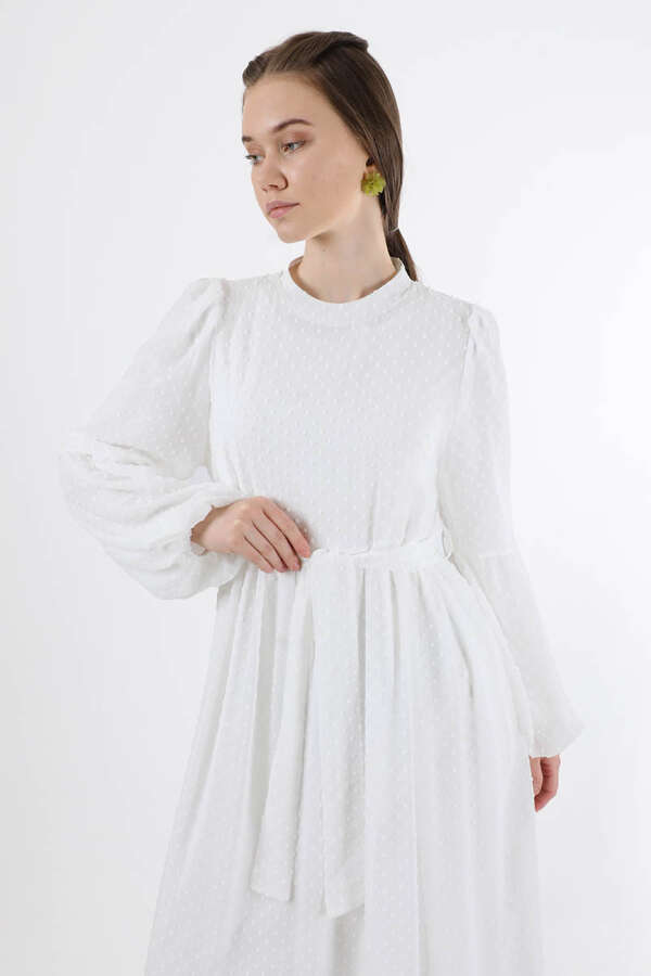 Avril Chiffon Dress White - 2