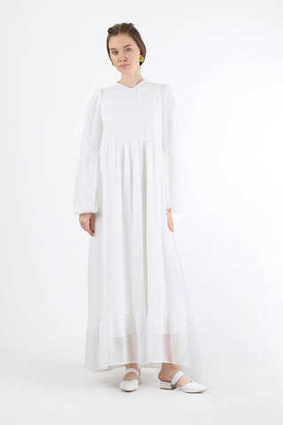Avril Chiffon Dress White - 3