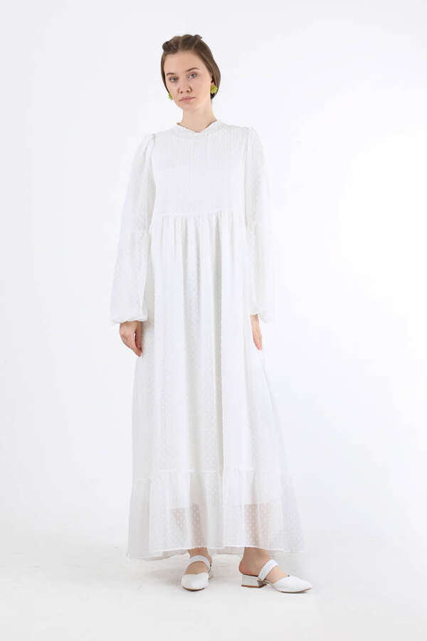 Avril Chiffon Dress White - 3