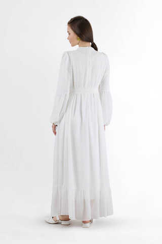 Avril Chiffon Dress White - 5