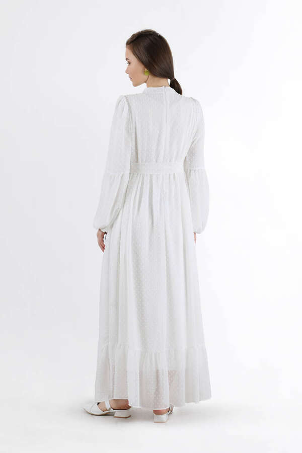 Avril Chiffon Dress White - 5