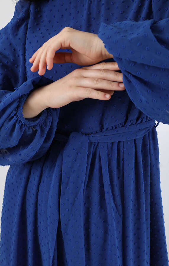 Avril Şifon Elbise Saks - 2