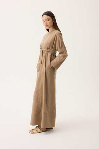 Ayana Keten Elbise Camel - 8