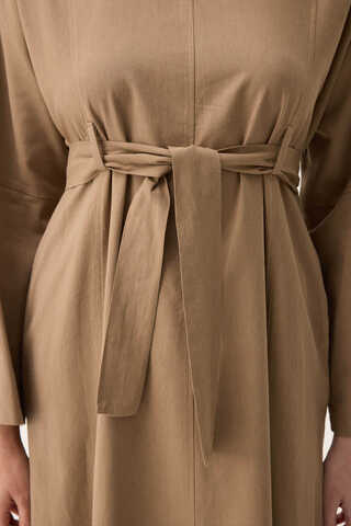 Ayana Keten Elbise Camel - 9