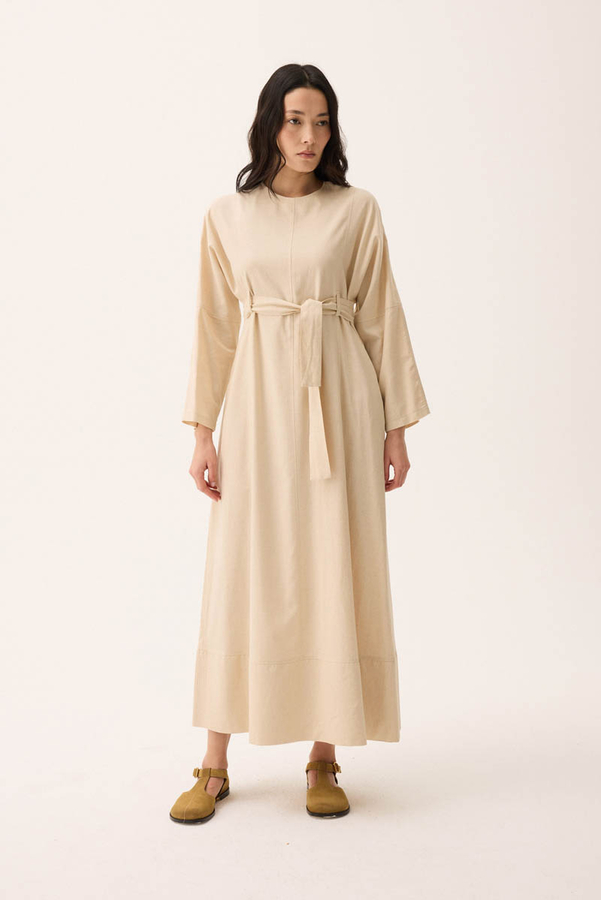 Ayana Keten Elbise Taş - 4