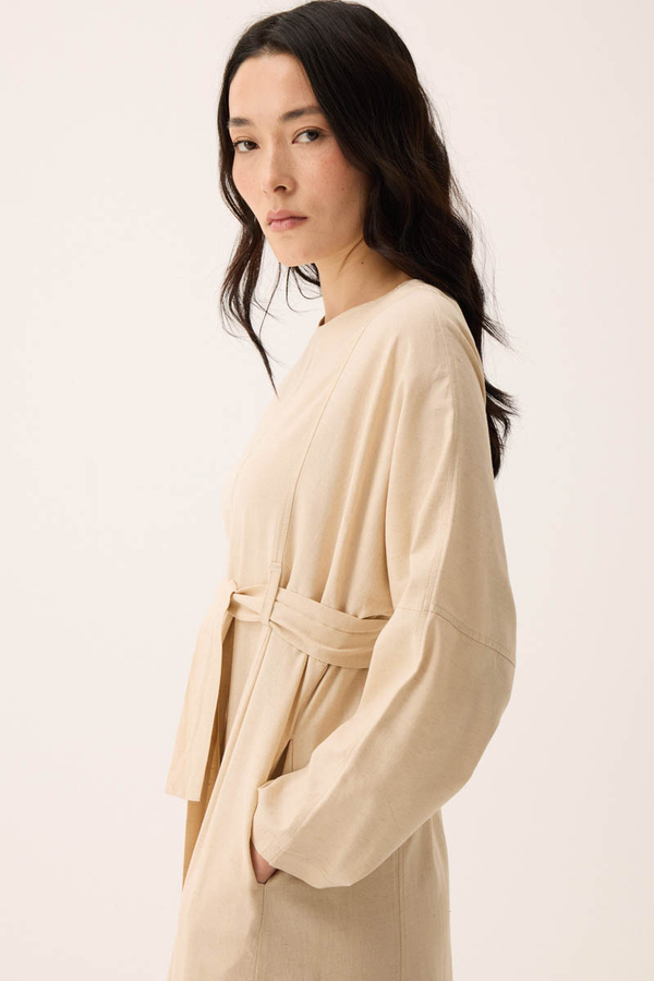 Ayana Keten Elbise Taş - 9