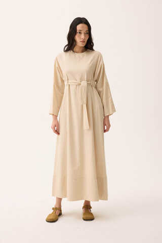 Ayana Keten Elbise Taş - 4