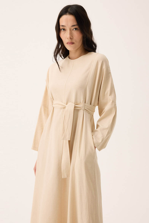 Ayana Keten Elbise Taş - 5