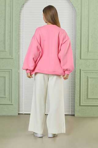 Ayıcık Nakışlı Sweat Pembe - 6