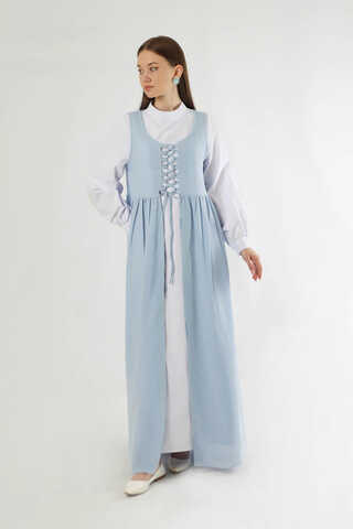 Bağcıklı Jile Takım Bebe Mavisi - 3