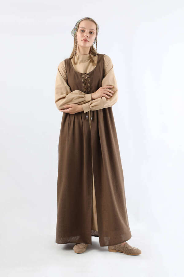 Bağcıklı Jile Takım Sütlü Kahve - 3