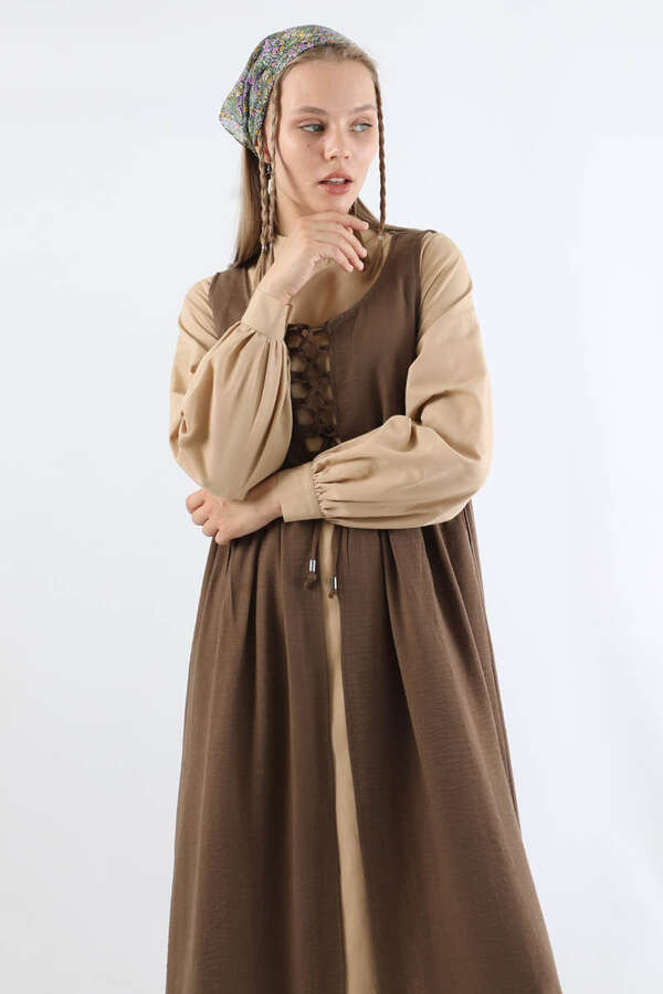 Bağcıklı Jile Takım Sütlü Kahve - 2