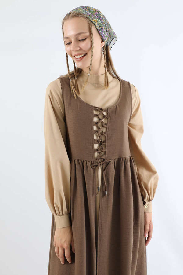 Bağcıklı Jile Takım Sütlü Kahve - 4