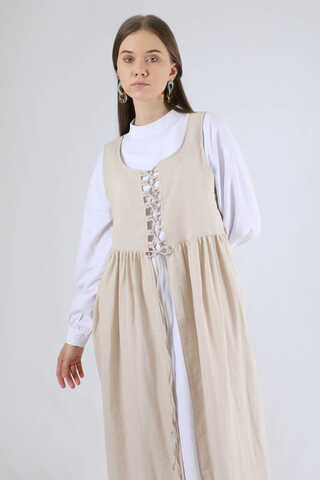 Bağcıklı Jile Takım Krem - 2